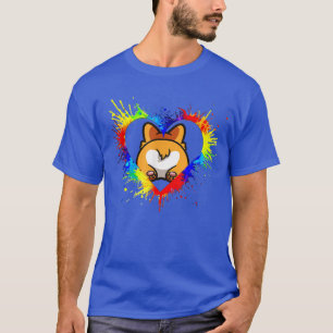 T-shirt Colorful Heart Baby Corgi Dog Love-r Dad Mom, Boy 