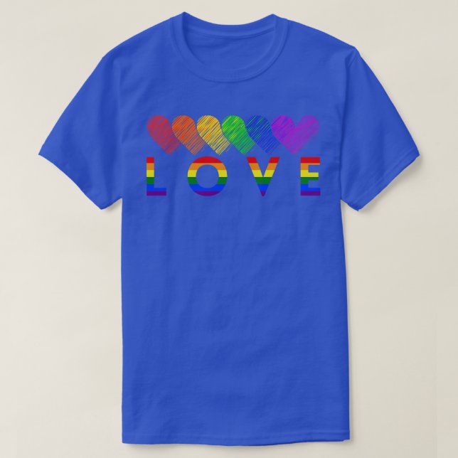 T-shirt Colorful Hearts Pride Moth LGBT (Design devant)