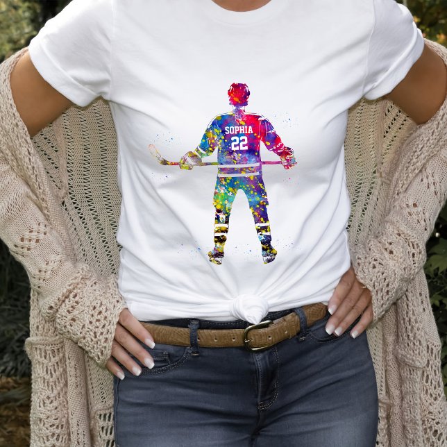 T-shirt Colorful Hockey Player (Créateur téléchargé)
