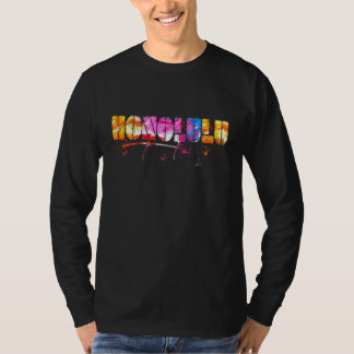 T-shirt Colorful Honolulu Lettering Watercolor Honolulu
