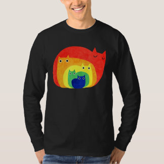 T-shirt Colorful LGBT Cat Gay Pride Rainbow Flag Kitten Qu