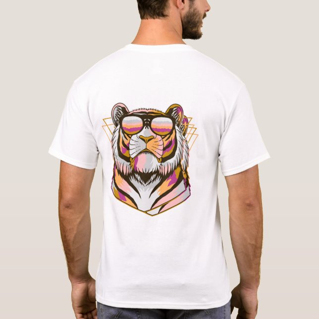 T-shirt Colorful Lion Head – Bold Artistic Animal Design (Dos)
