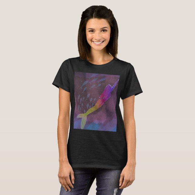 T-shirt Colorful Mermaid Stunning Design  (Devant entier)