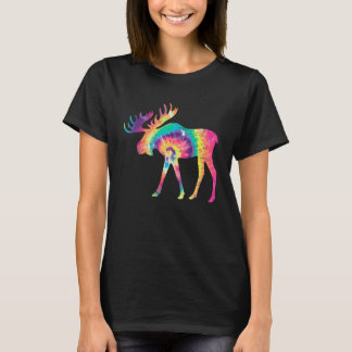T-shirt Colorful Moose Alaska Specie Wild Animal Hunting