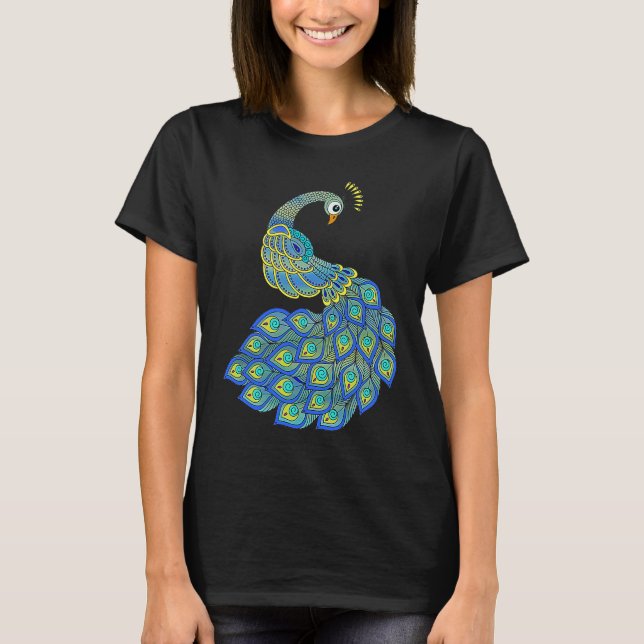 T-shirt Colorful Peacock (Devant)