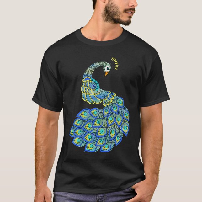 T-shirt Colorful Peacock (Devant)
