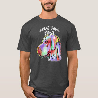 T-shirt Colorful Pop Art Portrait Great Dane Dog Dad