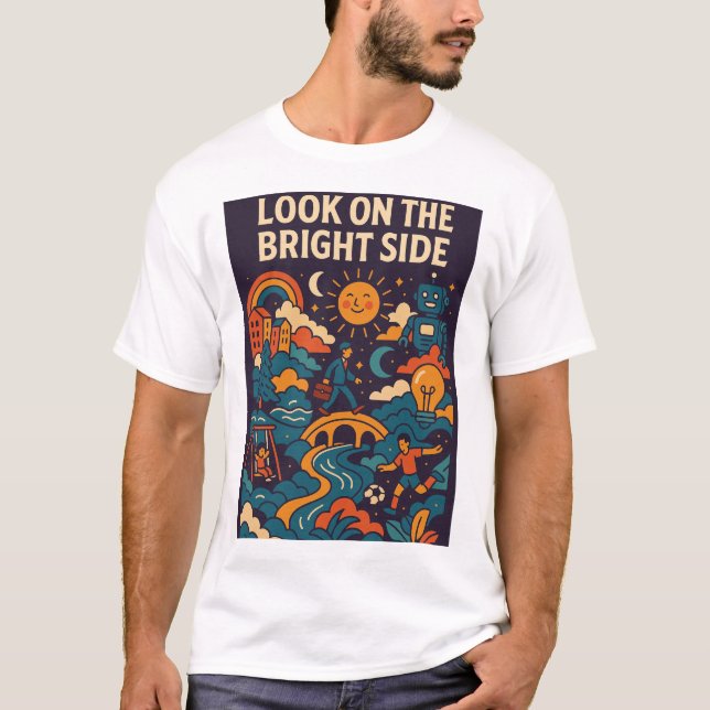 T-shirt Colorful Positive Life Illustration (Devant)