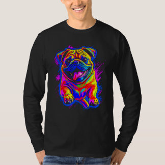 T-shirt Colorful Pug Dog