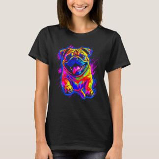 T-shirt Colorful Pug Dog