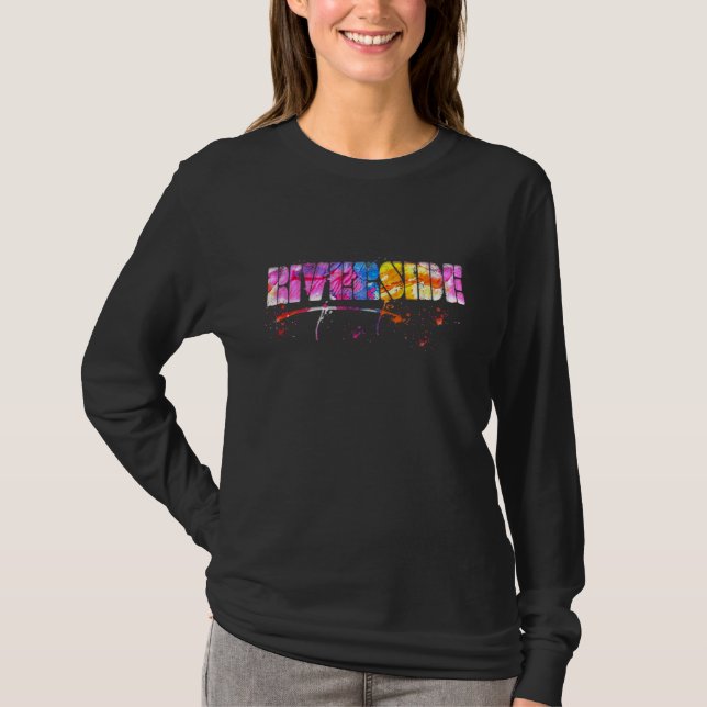 T-shirt Colorful Riverside Lettering  Watercolor Riverside (Devant)