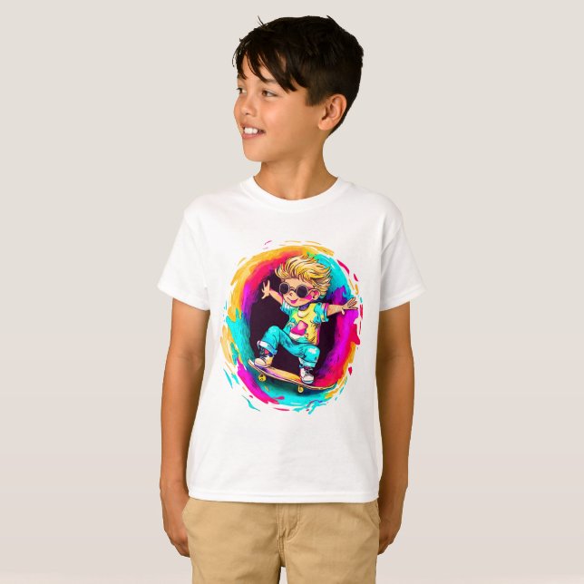 T-SHIRT COLORFUL SKATER FUN! (Devant entier)