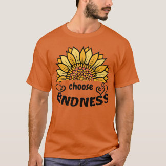 T-shirt Colorful Sunflower and Choose Kindness Quote vinta
