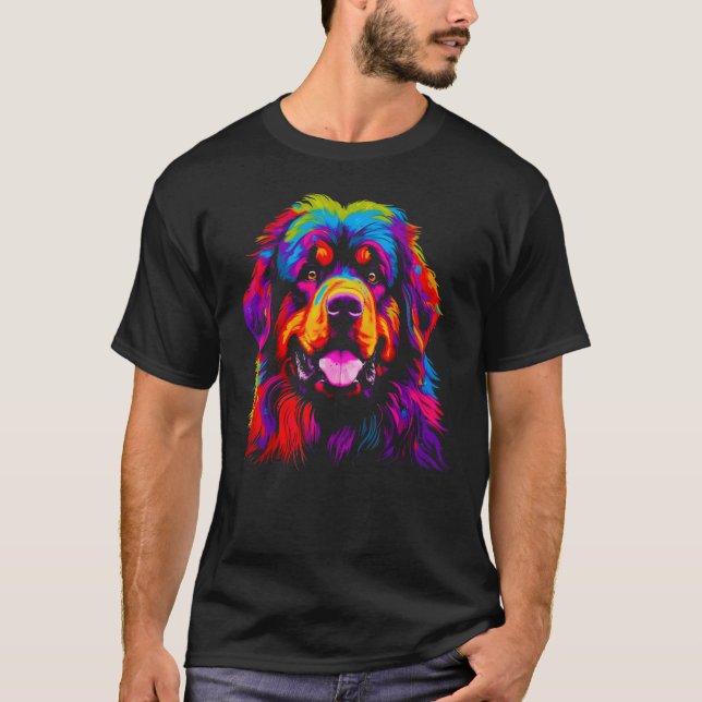 T-shirt Colorful Tibetan Mastiff Dog (Devant)
