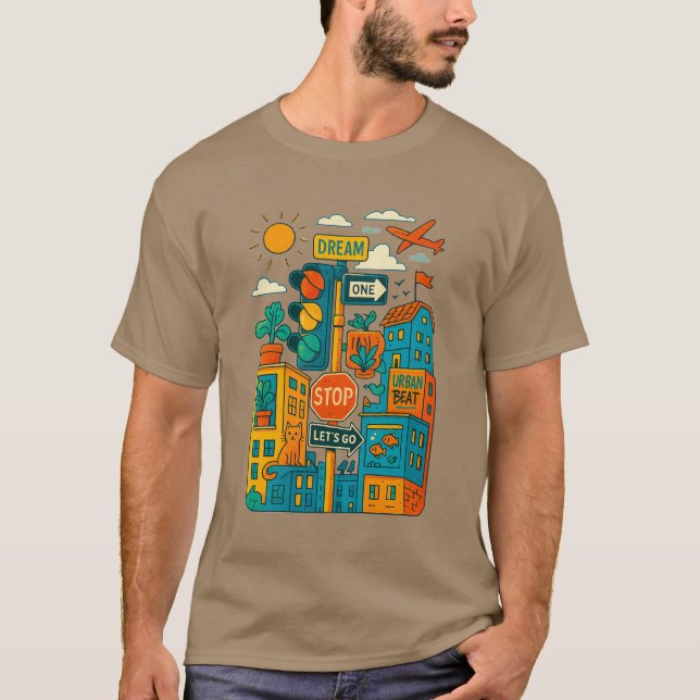 T-shirt Colorful Urban Jungle (Devant)