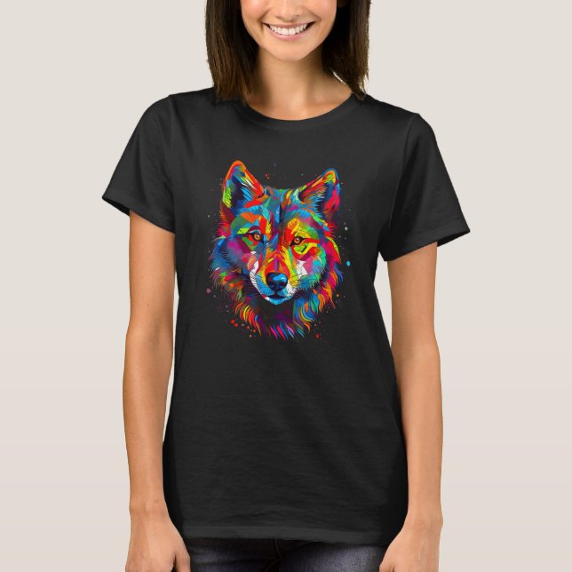 T-shirt Colorful Wolf (Devant)