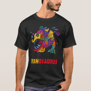 T-shirt Colorfull Fishosaurus Monstre Poisson Dino Art Hom