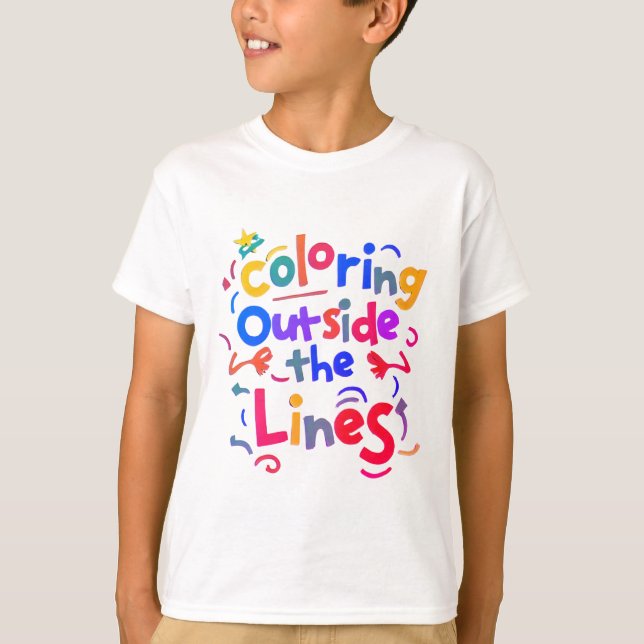 T-shirt Coloriage à l'extérieur des lignes - Tee étudiant  (Devant)
