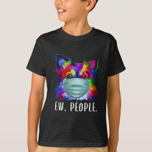 T-shirt colorl chihuahua ew people dog wearing facemask