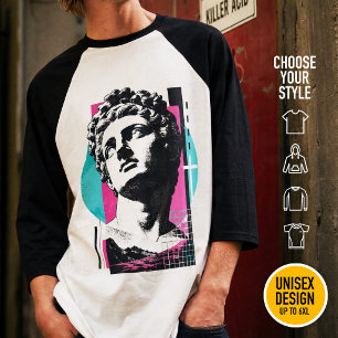 T-shirt Colossiens Synthwave Moderne Grille Rétro Chrétien