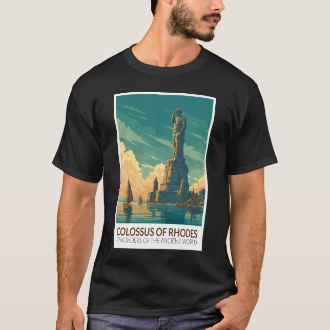 T-shirt Colossus of Rhodes Seven Wonders of the World Art (Devant)
