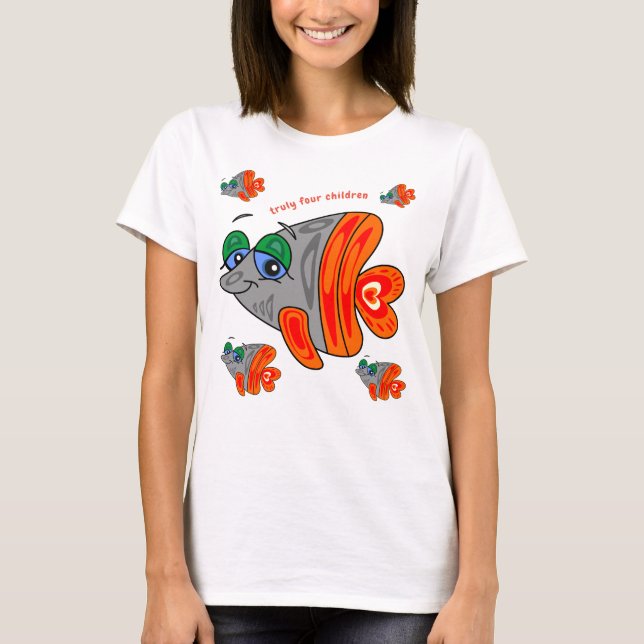 T-shirt colotoon fish family (Devant)