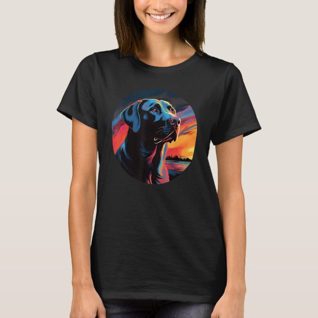 T-shirt Colourful Labrador Retriever Dog Dad Mom Graffity (Devant)