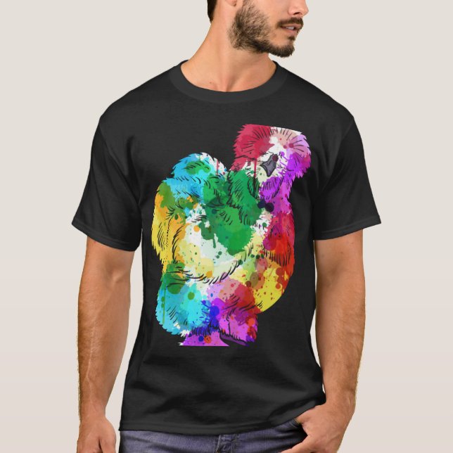 T-shirt Colourful Silk Chicken Fan Animal (Devant)