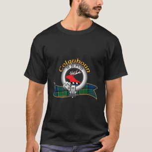 T-shirt Colquhoun écossais Clan Tartan Crest A Hart'S Head
