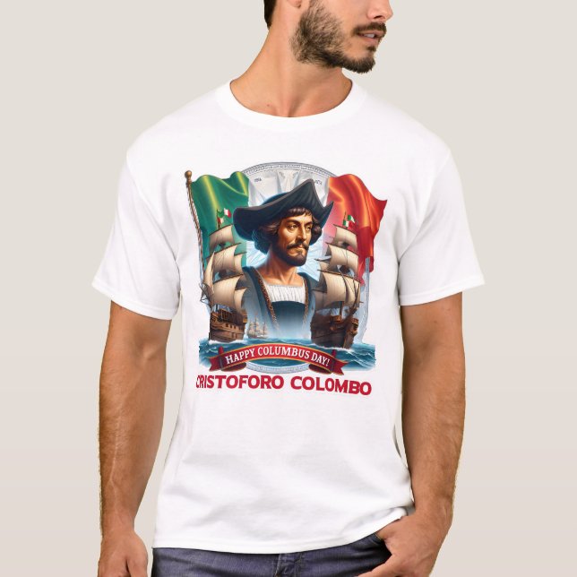 T-shirt Columbus Day Cristoforo Colombo (Devant)
