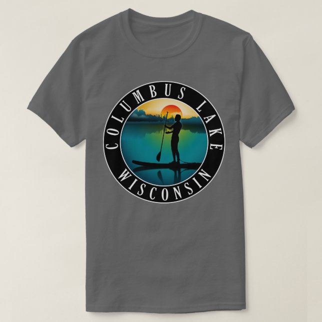 T-shirt Columbus Lake Wisconsin Paddleboard (Design devant)