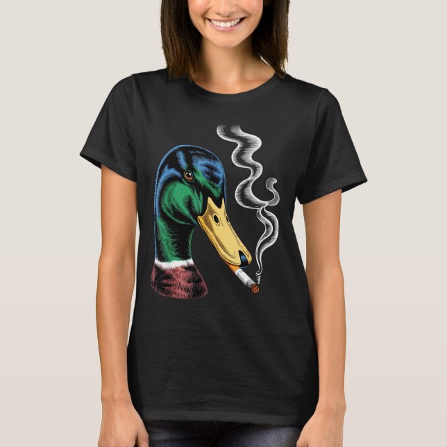 T-shirt Colvert fumant une cigarette mème colvert drôle (Devant)