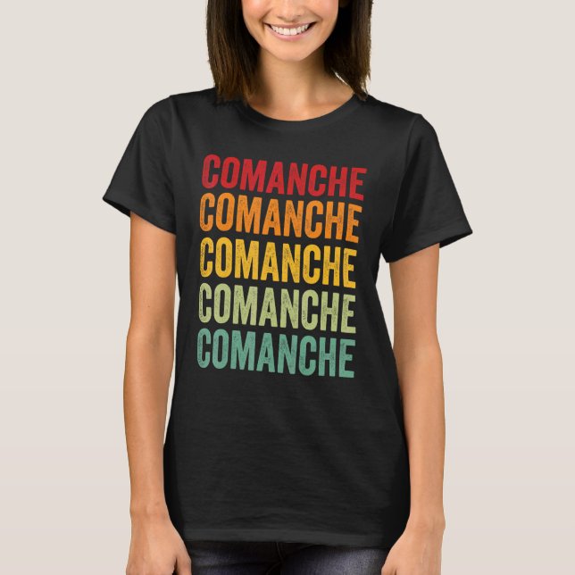 T-shirt Comanche County Oklahoma Rainbow Text Design (Devant)
