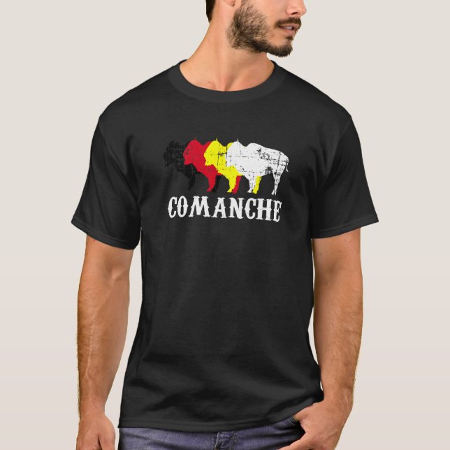 T-shirt Comanche People Native American Indian Medicine Wh (Devant)