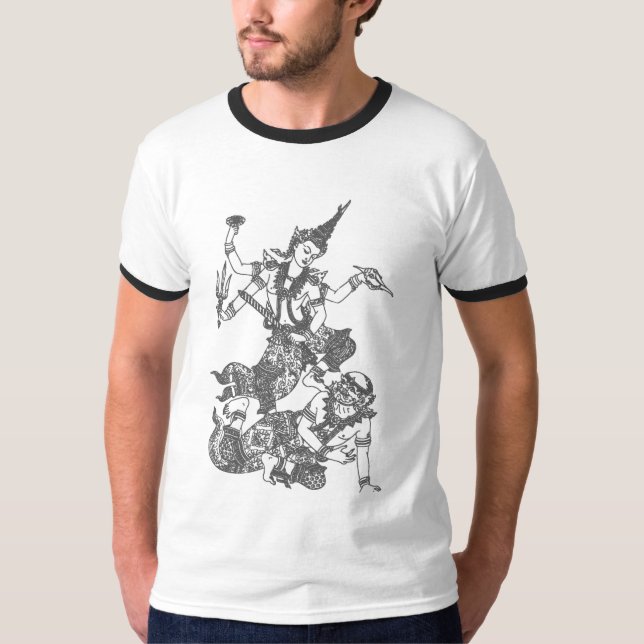 T-SHIRT COMBAT ASIATIQUE DU SUD D'UN DIEU D'ART (Devant)