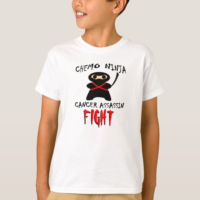 T-shirt COMBAT !  Assassin de Cancer de Ninja de chimio (Devant)