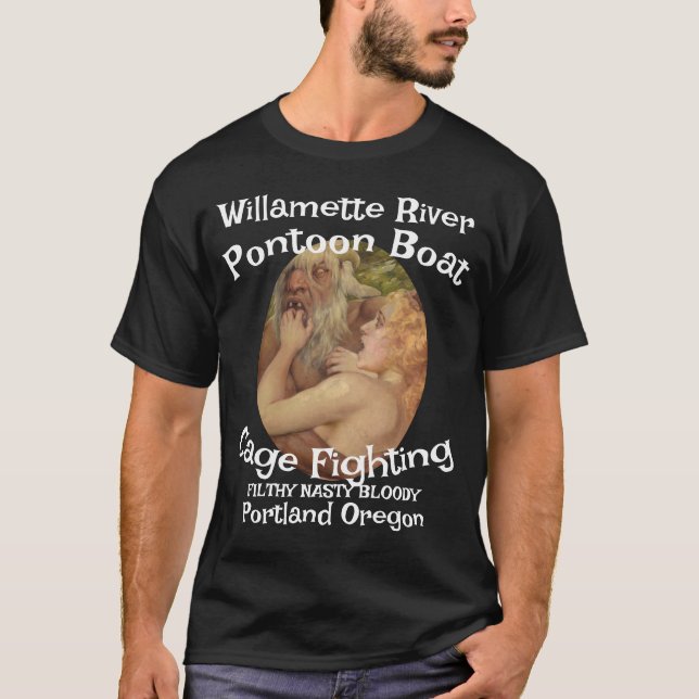 T-shirt Combat de cage sur bateau ponton Willamette River (Devant)