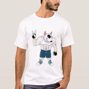 T-shirt combat de chien de bull-terrier