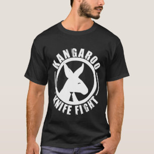 T-shirt Combat de couteau de kangourou - noir de la