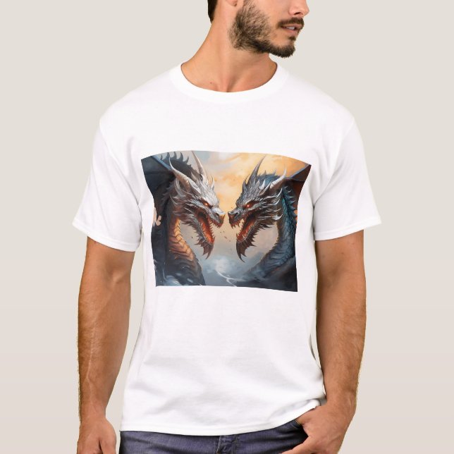 T-shirt combat de dragon (Devant)