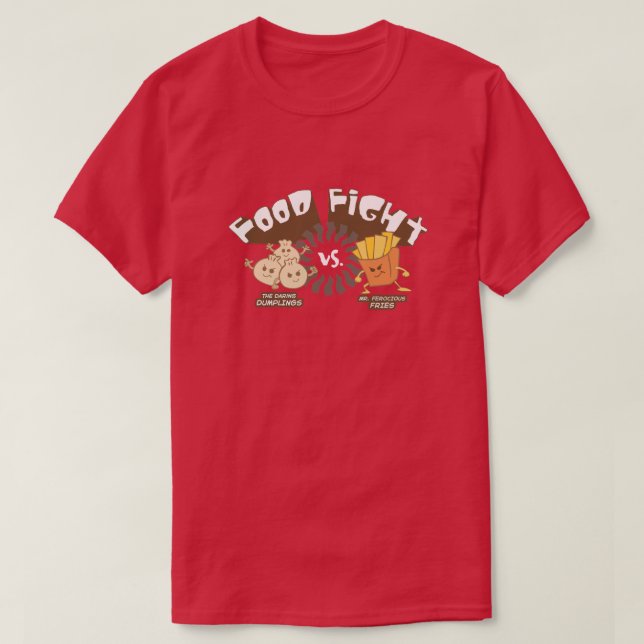 T-shirt Combat de nourriture ! Boulettes contre le (Design devant)
