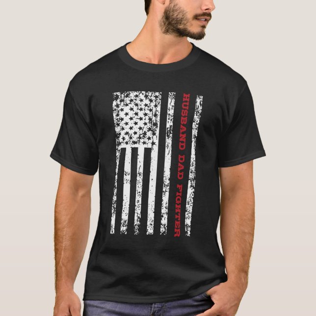 T-shirt Combat de père de mari myélome multiple (Devant)