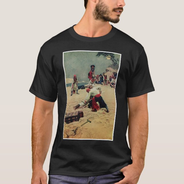T-shirt Combat de pirates au-dessus de trésor (Devant)
