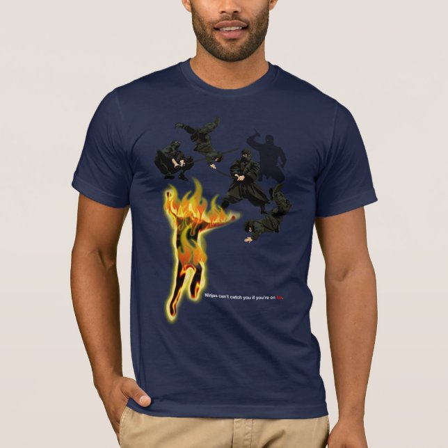 T-SHIRT COMBAT DU FEU DE NINJA (Devant)