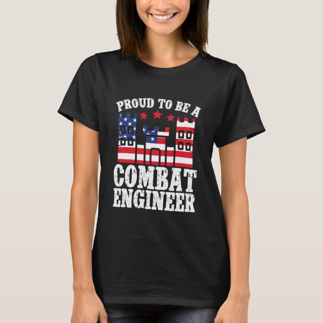 T-shirt Combat Engineering Corps of Engineers Proud Combat (Devant)