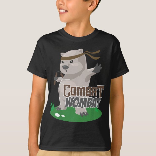 T-shirt Combat Wombat - Funny Karate Wombat Martial Artist (Devant)