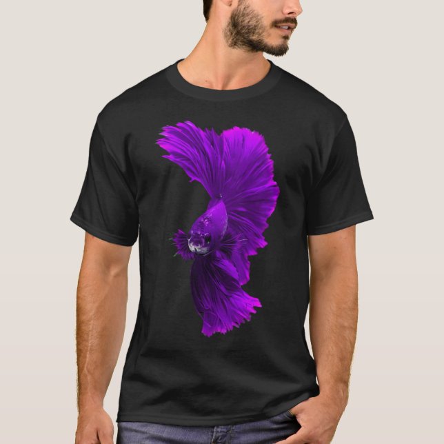 T-shirt Combattant Beta violet bleu (Devant)