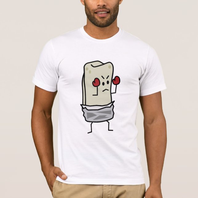 T-shirt Combattant de boxeur de burrito avec les gants de (Devant)