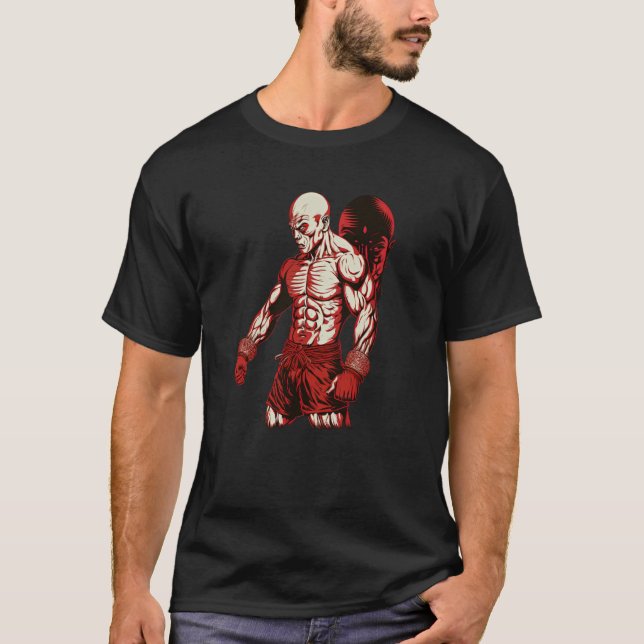 T-shirt Combattant de cage d'homme de MMA Boxe de combat l (Devant)