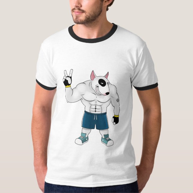 T-shirt combattant de chien de bull-terrier (Devant)